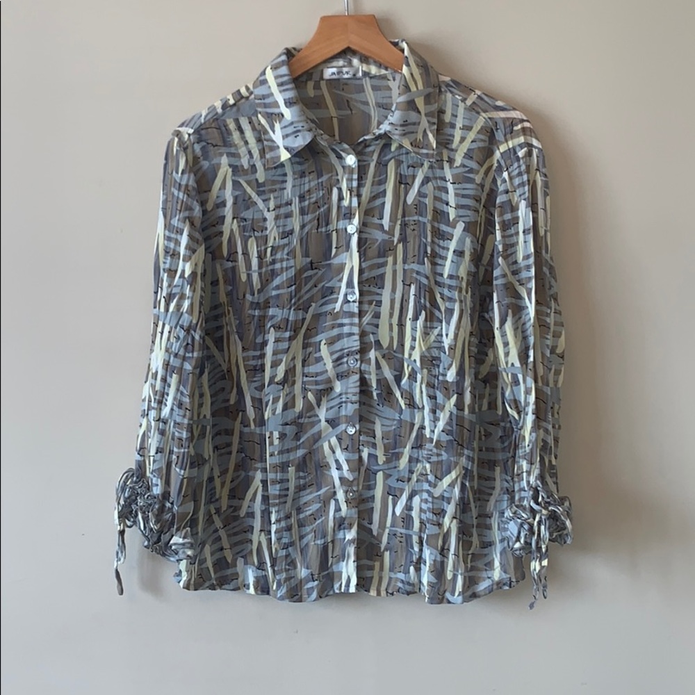 Jaipur Grey Long Sleeve Patterned Blouse
